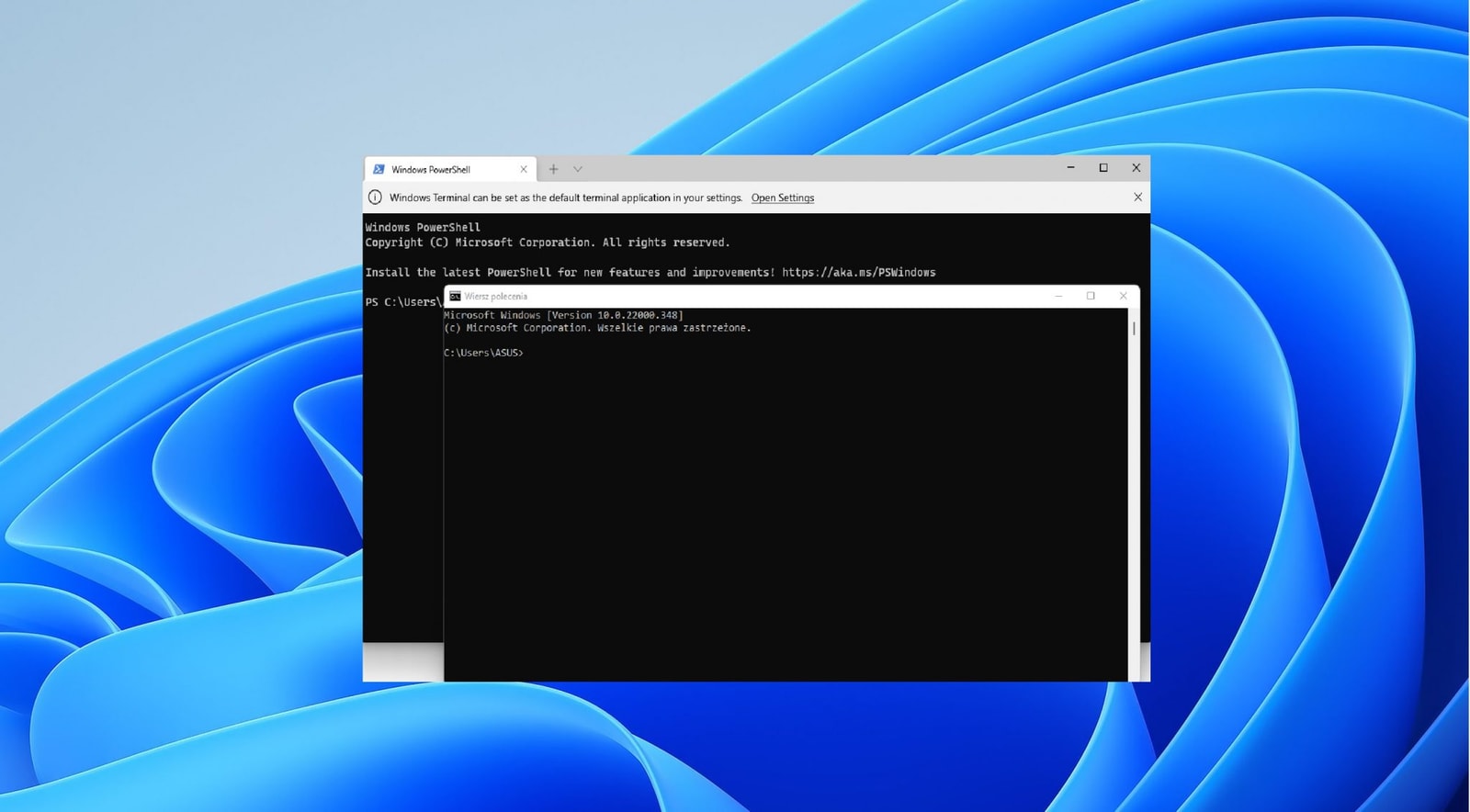 Windows Terminal, domyślną konsolą Windows 11, Windows 11,