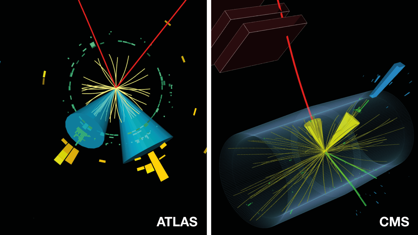 Zdarzenia w ATLAS i CMS kandydujące do produkcji bozonu Higgsa w połączeniu z bozonem Z
