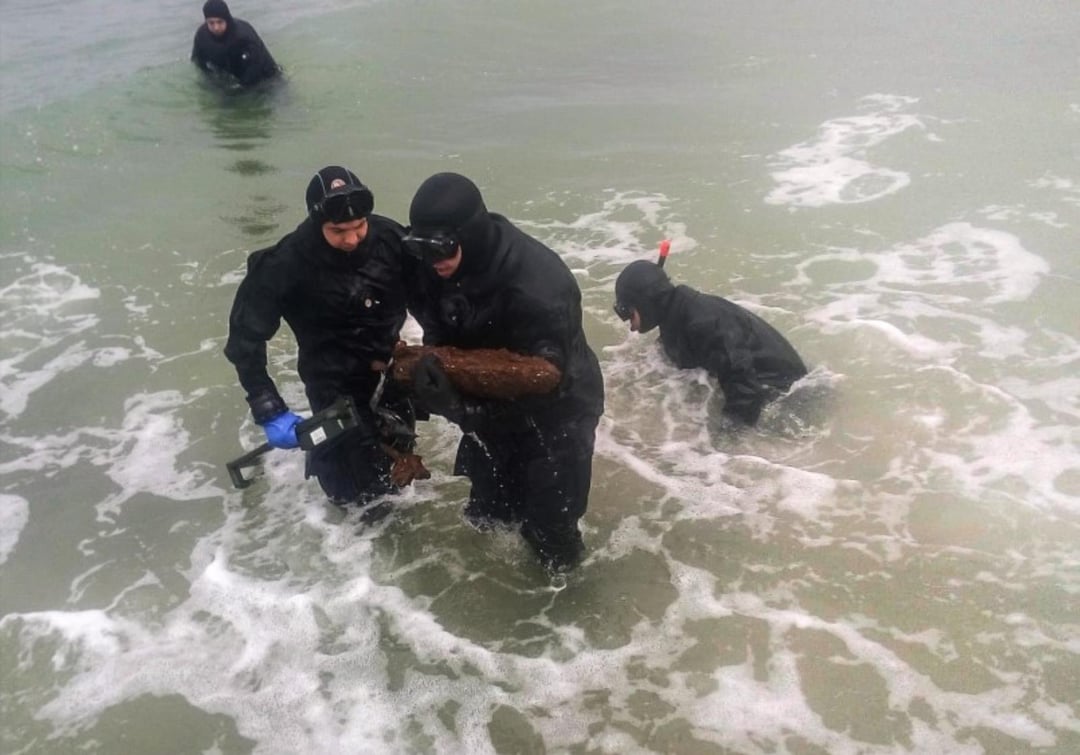 Bomby kasetowe z dna Bałtyku wyłowione. Nurkowie oczyścili okolice Kołobrzegu z imponującej liczby niewybuchów