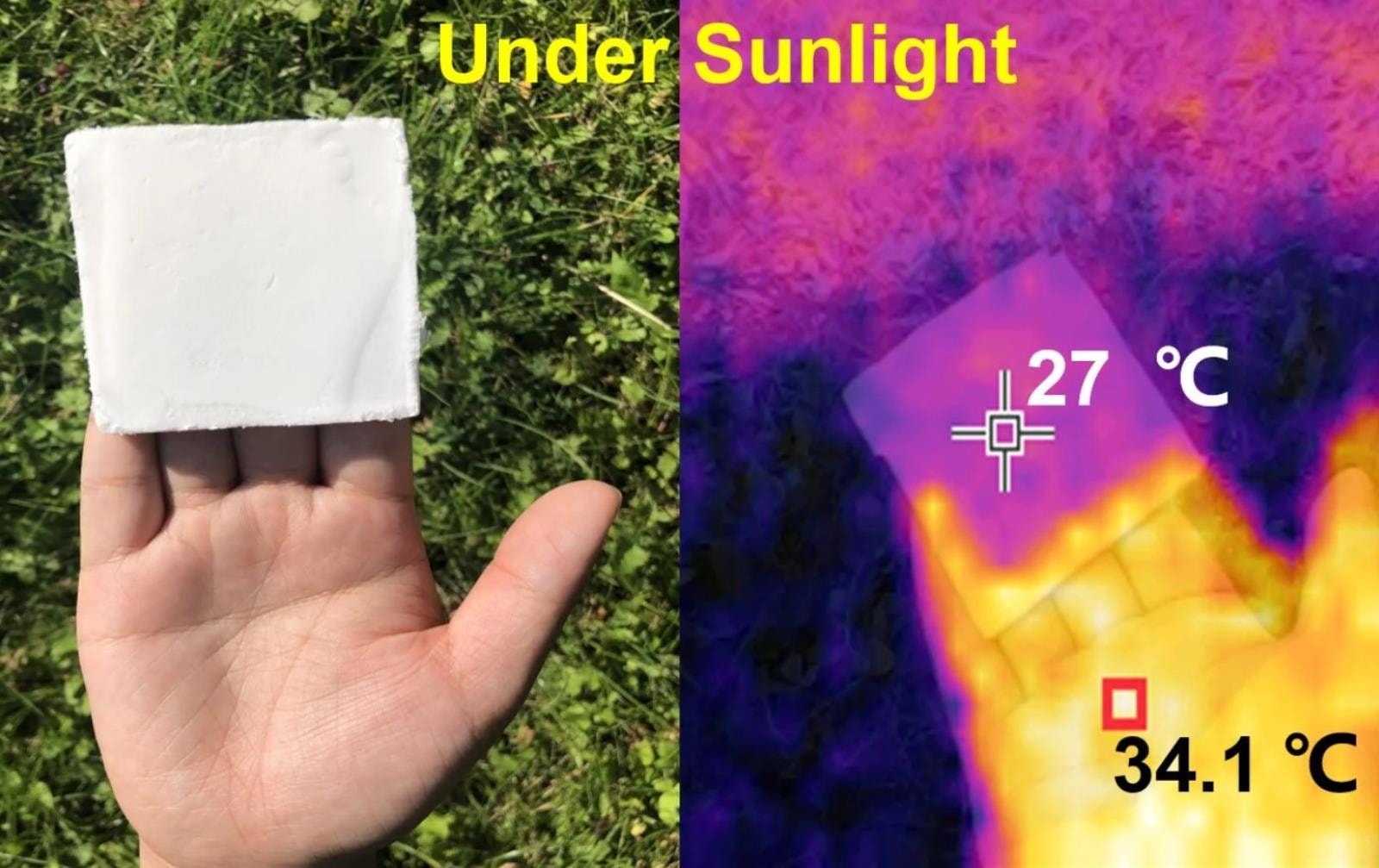 pianką drewnopochodną, materiał pasywnie chłodzący