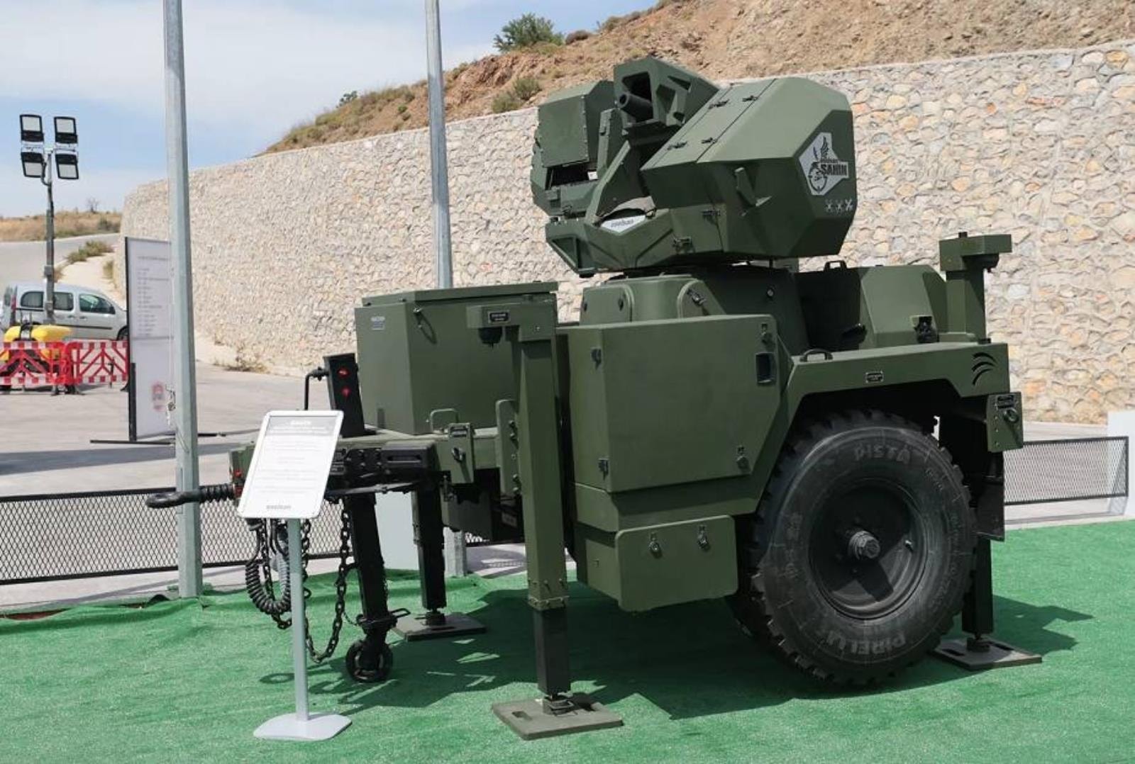 Z wyglądu kuchnia polowa, a w praktyce pogromca dronów, turecki moździerz antydronowy Sahin 40