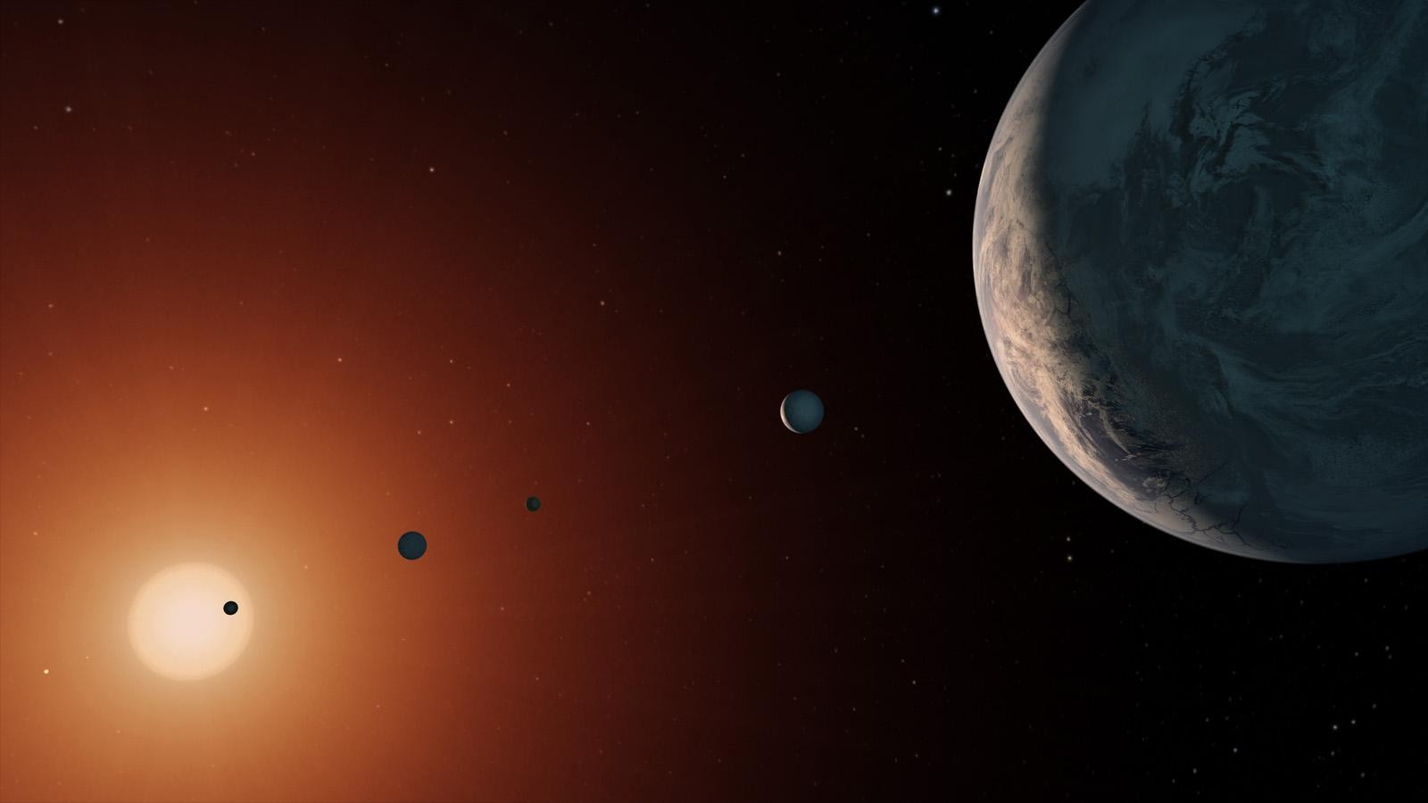 Układ TRAPPIST-1 &#8211; wizja artystyczna
