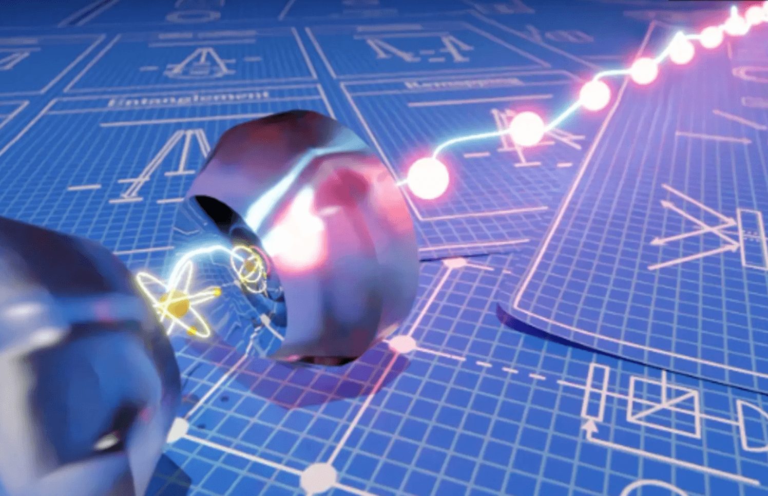 Wizualizacja atomów rubidu emitujących strumień fotonów