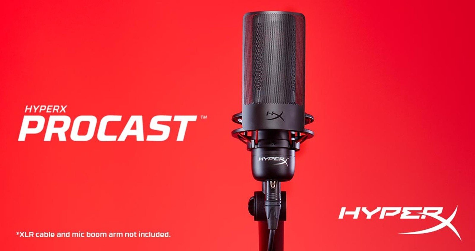 ozłocony mikrofon ProCast XLR od HyperX